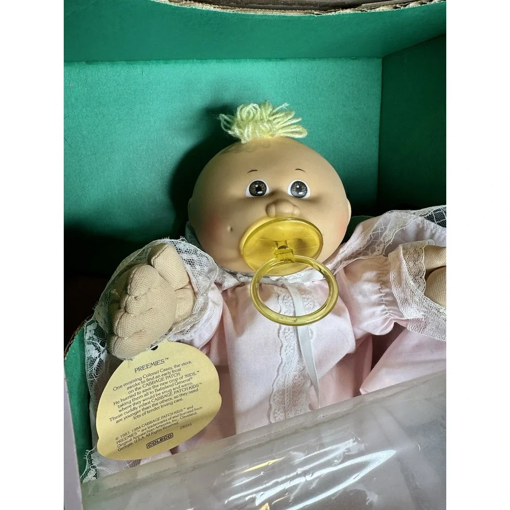 CABBAGE PATCH KIDS 1985 PREEMIE DOLL MARCH OF DIMES in Original Damaged Box Plus